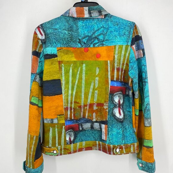 Dolcezza Art Print Vibrant Jacket Sz Small - Picture 2 of 7